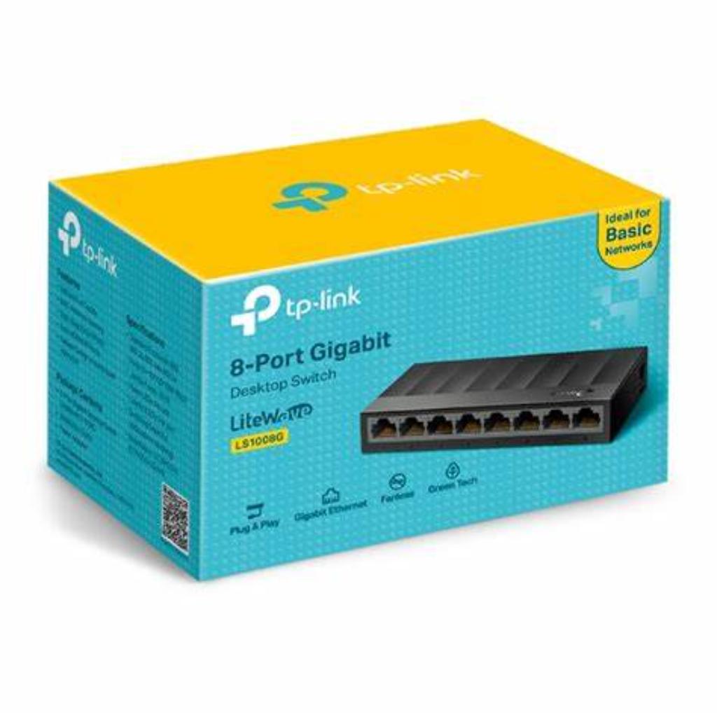 SWITCH TP-LINK LS1008G 8 PUERTOS GIGABIT ETHERNET 10/100/1000 MBPS - Tech4all Colombia
