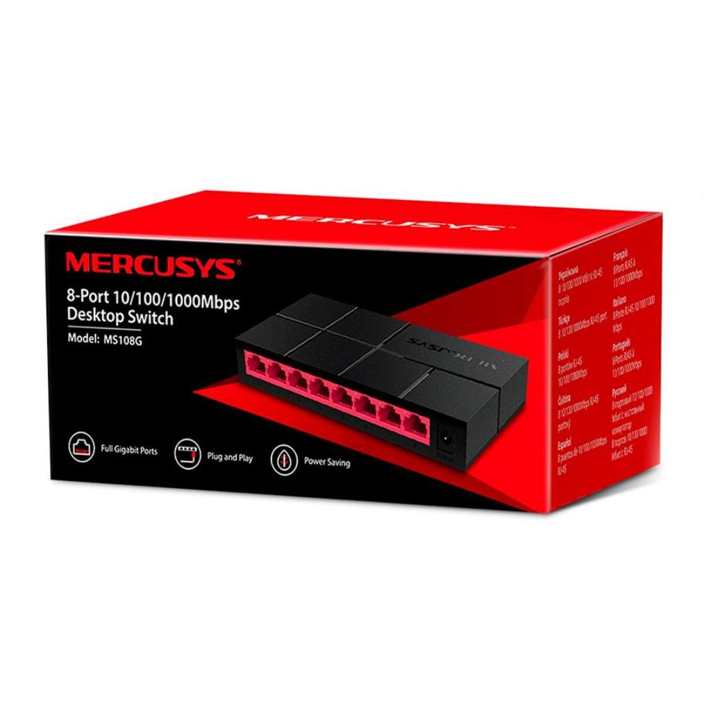 SWITCH MERCUSYS 8 PUERTOS 10/100/1000 - Tech4all Colombia