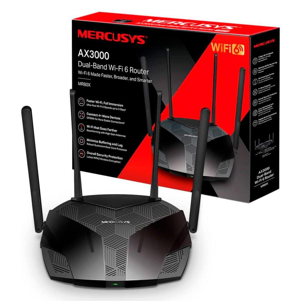 ROUTER MERCUSYS MR80X AX3000 Wi fi 6 DOBLE BANDA - Tech4all Colombia